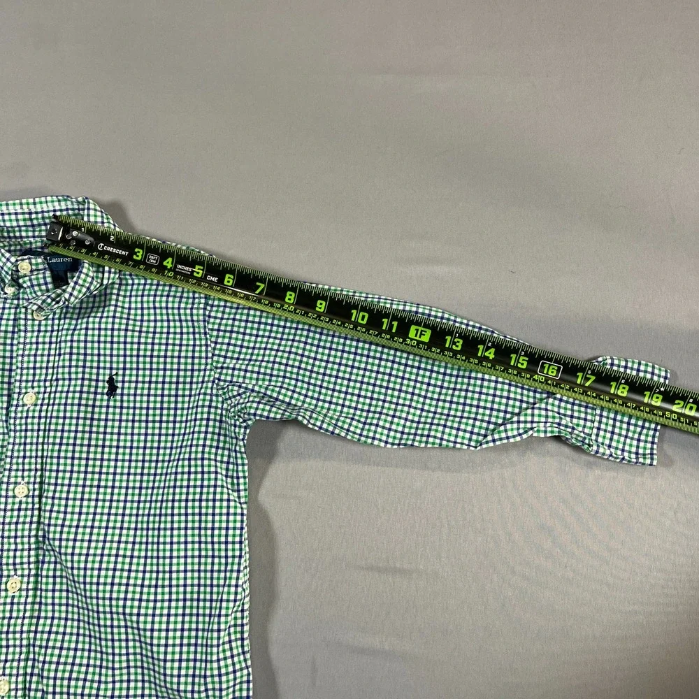 Polo Ralph Lauren Shirt Kids 5 Multicolor Gingham Check Cotton Embroidered Logo